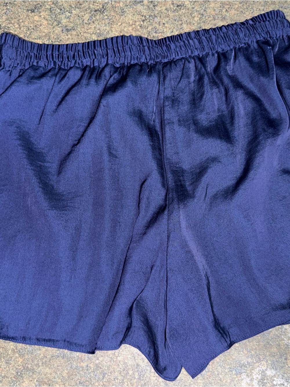 Naked Zebra Navy Elastic Drawstring High Waist Shorts - Picture 4 of 4